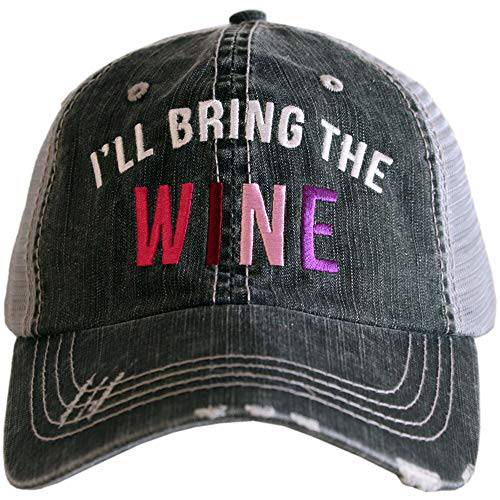 KATYDID I’ll Bring The 와인 야구 모자 - Trucker 모자 여성용 - Stylish 귀여운 볼 모자