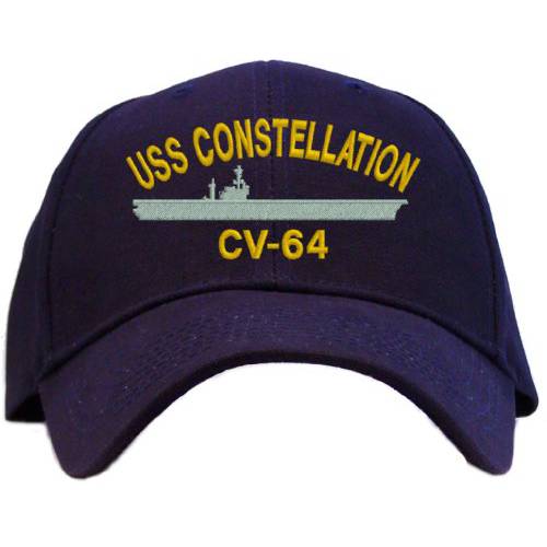 USS 별자리 CV-64 자수 야구모자 - 네이비
