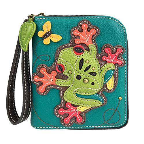 Chala Group Frog Zip-Around 지갑/ Wristlet, 선물 Frog Lovers, Turquoise, 5 x 6 x 1