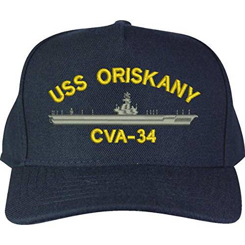 미국 네이비 USS Oriskany CVA-34 항공기 케리어 Ship 엠블렘, 앰블럼 패치 모자 네이비 블루 야구모자