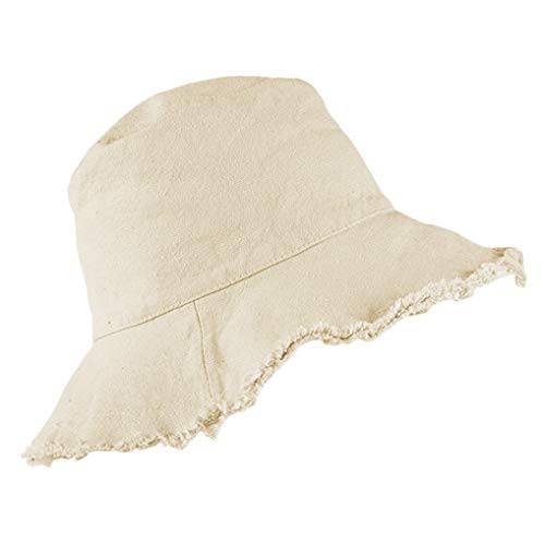 Bucket-Hat 릴렉스 Sun-Protection Washed-Cotton - 섬머 넓은챙 비치 캡