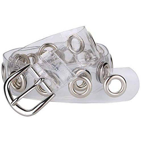 Plastic-Grommet-Belt Clear-Waist-Belt Pin-Buckle 여성용
