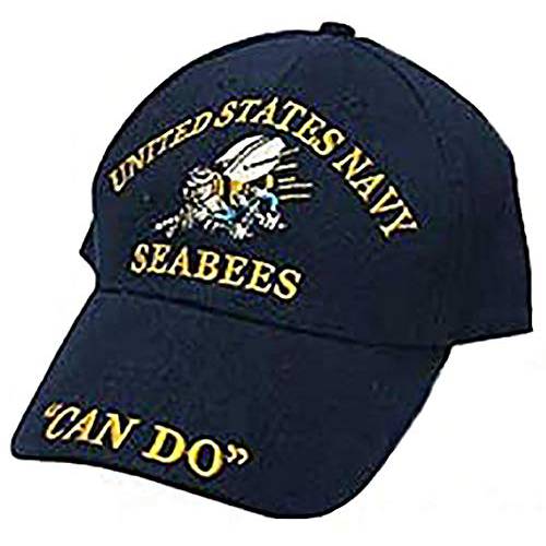 U.S. 네이비 USN Seabees Can Do 시솔트 Bees 네이비 블루 자수 캡 모자 (EE)