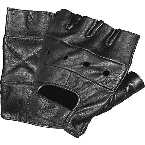 Milwaukee Leather SH216 Men’s 블랙 가죽 핑거리스 장갑 패디드 팜 - 3X-Large