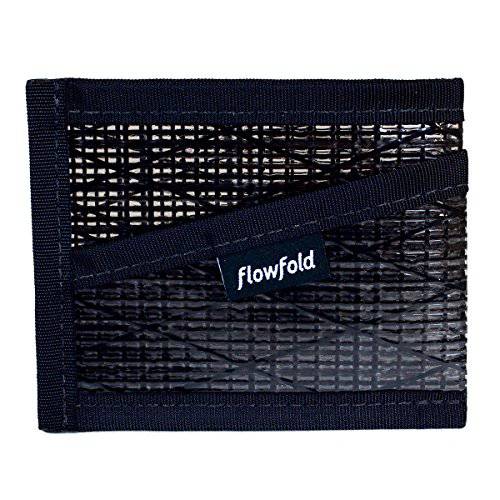 Flowfold  재활용 Sailcloth Craftsman 쓰리 포켓 카드 홀더 듀러블 슬림 지갑, 전면 포켓 지갑 Made in USA, 카드 홀더 (화이트)