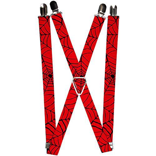 Buckle-Down Men’s 마블 코믹스 Suspenders-Spiderweb 레드/ 블랙