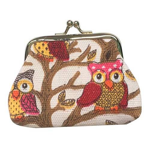 Lovely Owls 패턴 동전 지갑- 미니 Owl 디자인 걸쇠 파우치 지갑 키 백 머니 백, Perfect 선물 지갑 여성용 Girls 지갑 버클 파티 Favors