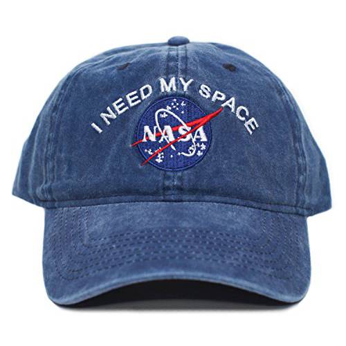NASA I Need My 스페이스 색소,색깔,색,피그먼트 염색 자수 모자 캡 유니섹스 성인 멀티