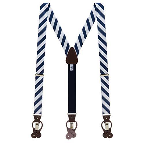 Oxford Kent by SuspenderStore Men’s 클래식 줄무늬 멜빵,벨트