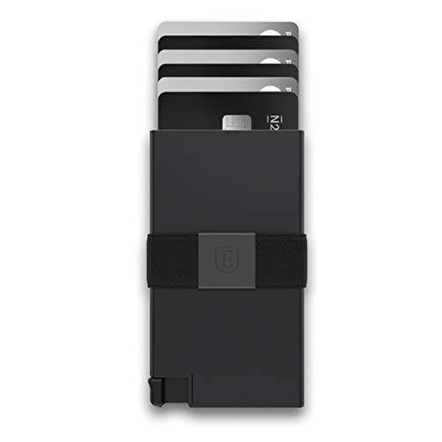 Ekster 알루미늄 Cardholder - 0.2-inch 슬림 미니멀리스트 지갑 - 확장가능 백플레이트, RFID 차단 레이어, 듀러블 Space-Grade 6061-T6 알루미늄, 1-15 카드 스토리지 용량 (매트 블랙)