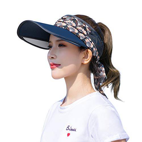 Women’s Scalable 넓은챙 썬바이저, 햇빛가리개 모자 UPF 50+ UV 플로럴 비치 야구 캡