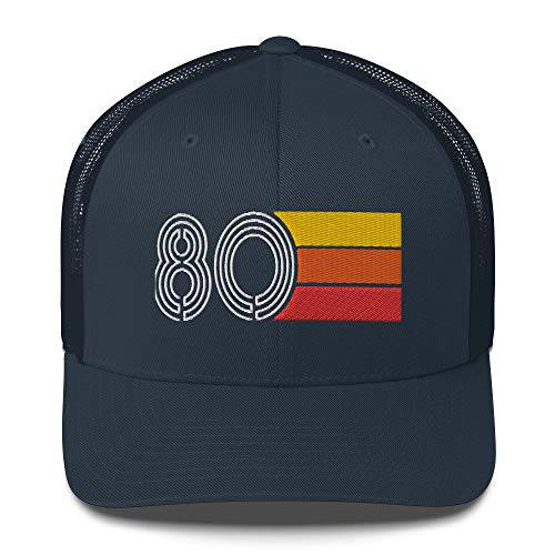 80 1980 빈티지 레트로 Trucker 캡 모자 41st 생일 자수 유니섹스 모자 선물