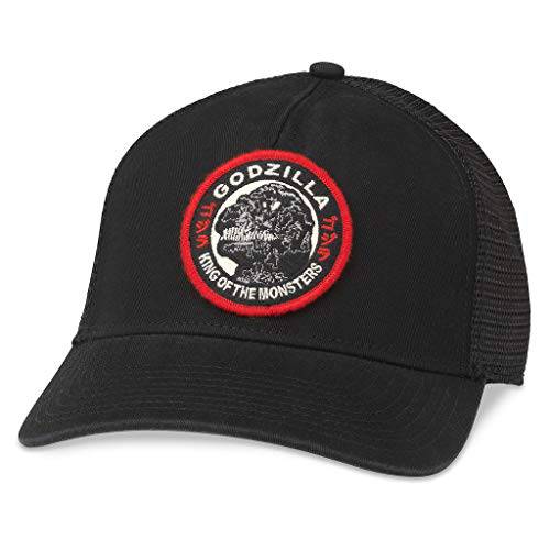 아메리칸 바늘 고질라 조절가능 스냅백 야구 모자, Valin 콜렉션, 블랙 (42960A-GODZILLA-BLK)