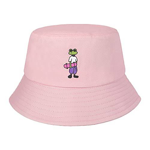 ZLYC 트렌디 프린트 버킷 모자 여성용 남성용 포장가능 섬머 여행용 비치 썬 모자