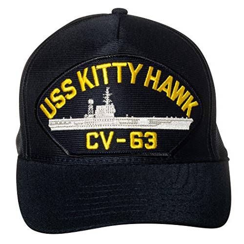 미국 네이비 USS Kitty Hawk CV-63 Supercarrier Ship 엠블렘, 앰블럼 패치 모자 네이비 블루 야구모자