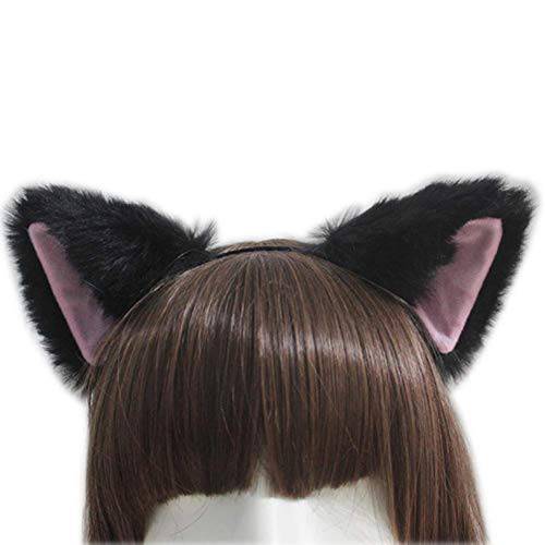 ccHuDE 귀여운 고양이 Ears 헤드밴드 Fox Ears 코스프레 헤드밴드 모자 머리띠 코스프레 파티 할로윈 할로윈 Hairhoop