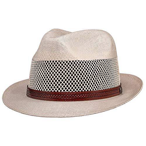 아메리칸 모자 머신 Tuscany 빨대 페도라 모자 - 수제, UV 썬 프로텍트