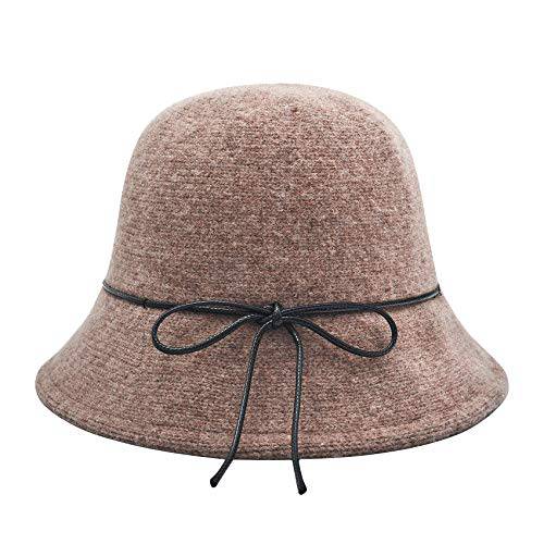 ZLYC 여성 따뜻한 양모 Cloche 모자 솔리드 겨울 버킷 모자