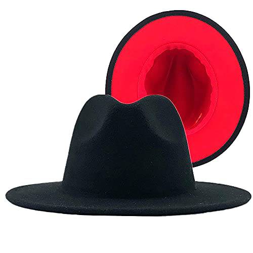 클래식 Felt-Fedora-Hats 여성 넓은챙 빈티지 2 톤 따뜻한 양모 Panama-Hat