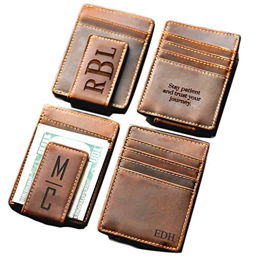 머니클립 남성용, 개인설정가능한 남성용 전면 포켓 지갑  머니클립,  천연가죽 지갑, 선물 남성용