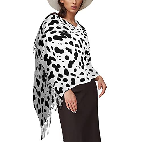 Women’s 따뜻한 스카프 Dalmatian 프린트 테슬 스카프 숄 따뜻한 여성용 선물