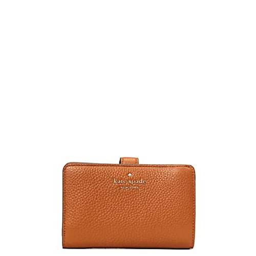 Kate 스페이드 뉴욕 Leila 미디엄 컴팩트 바이폴드 지갑 가죽 따뜻한 진저브래드
