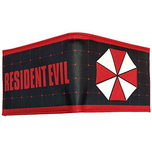 YSpring Resident Evil 로고 지갑 엄브렐라 Corporation 남성용 레드 블랙 PU 가죽 지갑 Bi-fold 지갑 (스타일 C)