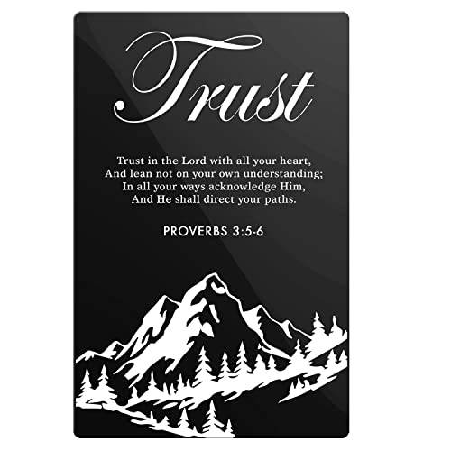 Trust in the Lord 모든 Your Heart 각인 지갑 인서트 카드 - 성경 Verses Proverbs 3:5 Trust 메탈 지갑 카드 각인 선물 Keepsake - 동기부여 Scripture 선물 남성용 여성