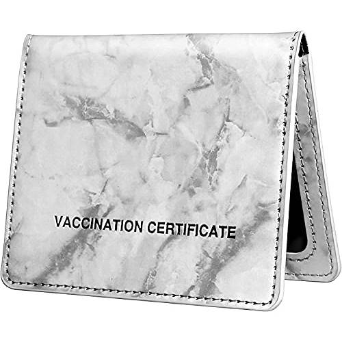 JANN Vaccine 카드 보호 방수 PU 가죽 Vaccine 카드 보호, CDC Vaccination 카드 보호 4 X 3 인치, Immunization LP레코드 Vaccine 카드 홀더 (그레이)