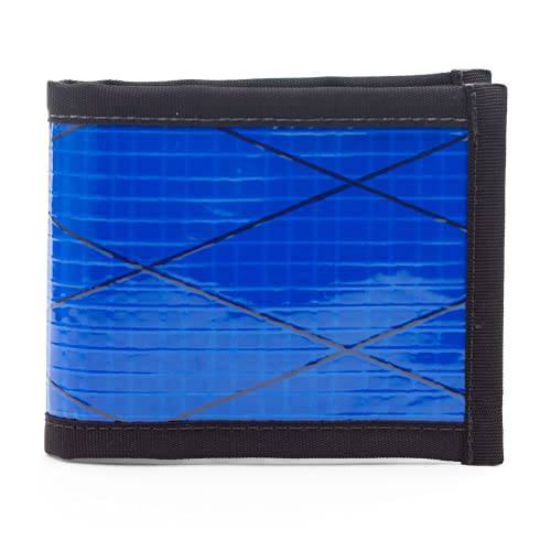 Flowfold 재활용 Sailcloth 지갑 - Vanguard 바이폴드 지갑, 전면 포켓 지갑, 슬림 미니멀리스트 지갑 Made in USA (블루 Sailcloth)