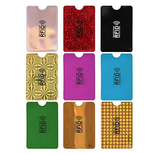 Molain Colorful RFID 카드 홀더, 9 피스 RFID 차단 커버 신용 카드 커버 세트 RFID 신원 카드 보호 여성용 남성용