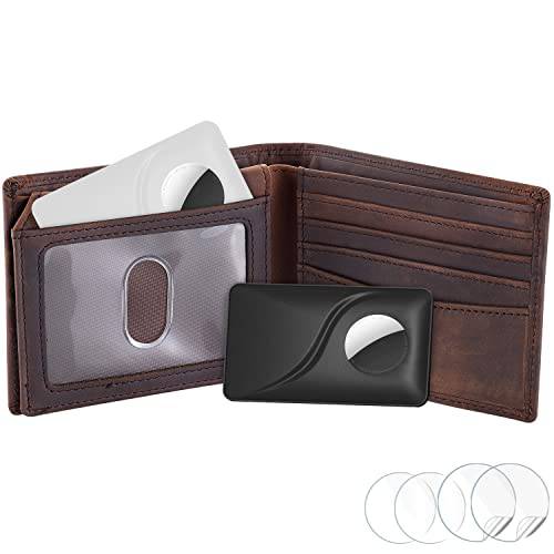 Minscose 2 Pcs 휴대용 케이스 New AirTags 트래커, 신용 카드 사이즈 지갑 케이스 홀더 호환가능한 AirTag 지갑, 핸드백, 백팩 지갑, 클러치, Wristlet, 슬림 Anti-Lost 카드 트래커