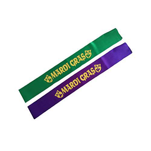Mardi GRAS 세틴 Sash 벨트 그린 새시 퍼플 Mardi Gras 카니발 Parade BS05 (Green-Purple)