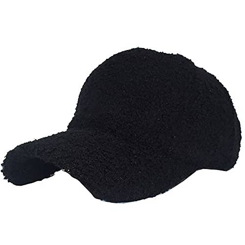 겨울 따뜻한 Teddy-Fleece-Hip-Hop Baseball-Hat Faux-Lamb-Wool 조절가능 Baseball-Caps
