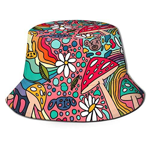 패션 버섯 미적 버킷 모자 썬 프로텍트 버섯 버킷 모자 유니섹스 패턴 레드 버섯 모자