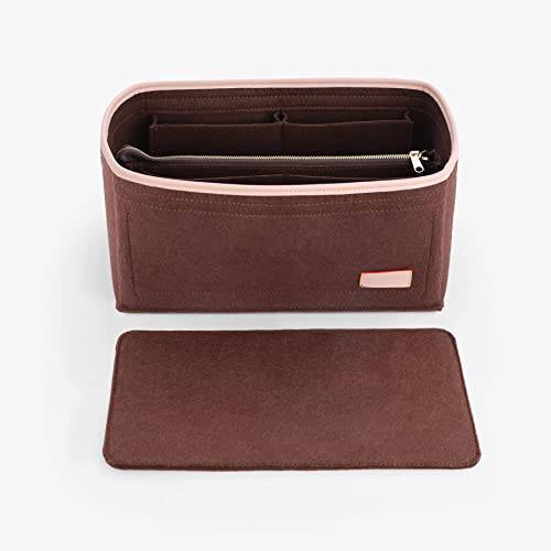 KESOIL 지갑 오거나이저,수납함,정리함 펠트 핸드백 호환 LV 스피디 25 백 (Brown-Felt, M)