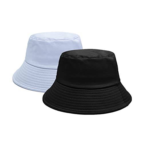 PFFY 1 or 2 PCS 버킷 모자 여성용 남성용 코튼 섬머 썬 비치 낚시 캡