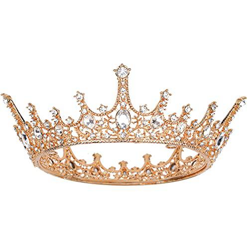 AOPRIE 왕관 여성용 골드 퀸 Crowns and Tiaras 걸스 헤어 악세사리 생일 웨딩 Prom 신부 파티 Pageant 사진촬영용 할로윈 할로윈 크리스마스 선물…