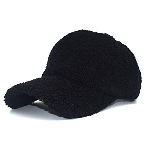 UTOWO Lamb 양모 야구 캡 겨울 따뜻한 양털 셰르파 버킷 모자 여성용 남성용 패셔너블 Fuzzy Hip-Hop 야구 모자