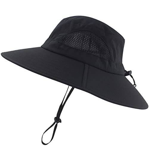 Muryobao 여성 남성용 썬 모자 섬머 넓은챙 UV UPF 50+ 프로텍트 매쉬 Boonie 모자 낚시 등산 가든 비치