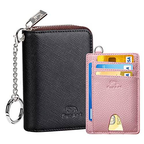 FurArt 슬림 미니멀리스트 지갑, 전면 포켓 지갑, RFID 차단, 신용 카드 홀더