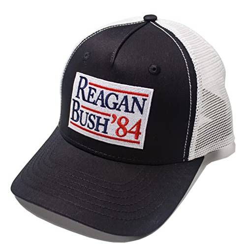 Urban Ridge 레이건 부시 ’84 성인 Trucker 모자 스냅백, 블랙 자수 패치