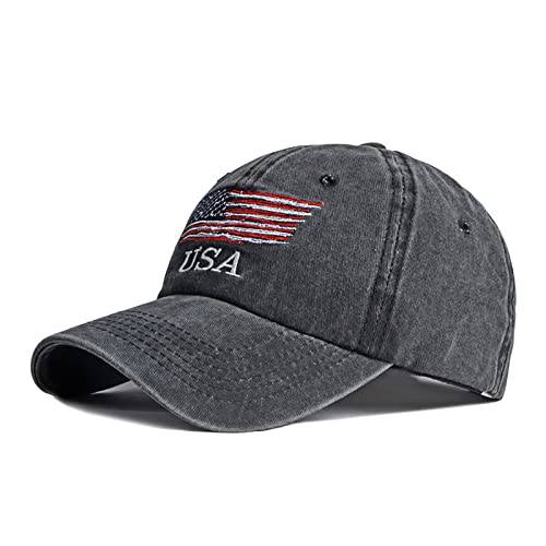 아메리칸 깃발 모자, 빈티지 릴렉스 코튼 아버지 모자 야구모자 USA 조절가능 Patriotic 모자 남성용 여성 Teens