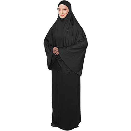 Lenmipot 여성 Hijab Khimar 이슬람 이슬람교도 기도 Hijab Saudi Niqab (2 방법 웨어)