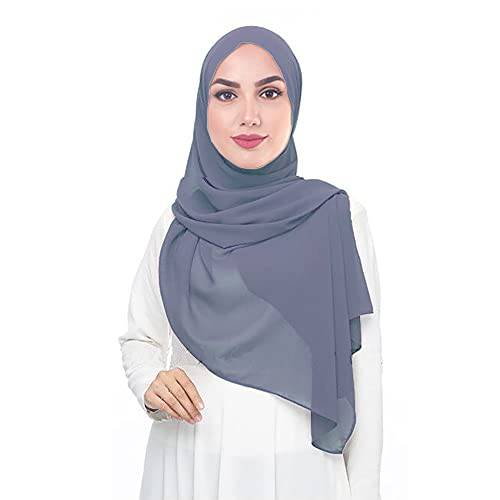 Lina&  백합 솔리드 컬러 두꺼운 쉬폰 이슬람교도 Hijab 롱 스카프