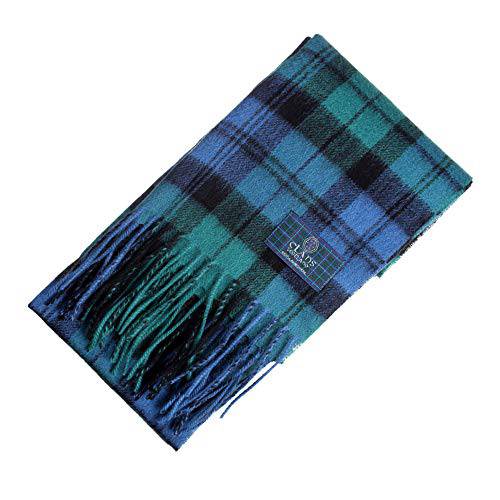 The 스코틀랜드 Kilt Company 남성용&  여성 롱 넥 Tartan Clan 스카프 Made in 스코틀랜드 100% Scottish 양모 - 다양한 Clans