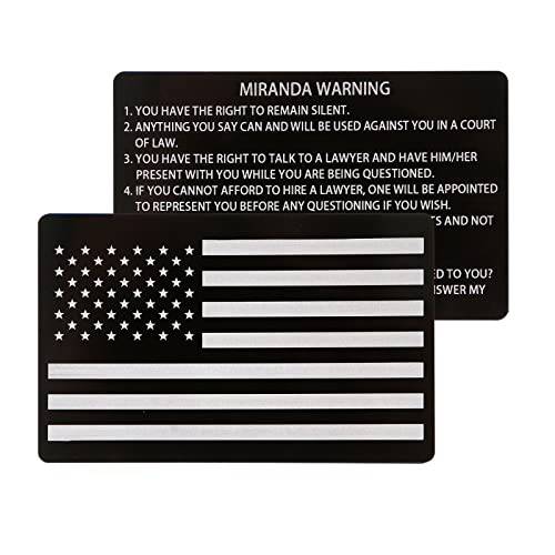 3 PCS 블랙 메탈 Miranda 경고 카드 U.S. Law Enforcement Officers