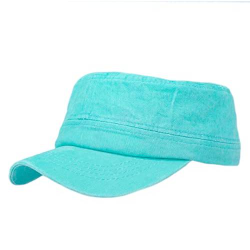 MONOFARBE Washed 코튼 플레인 Cadet 아미 캡 클래식 밀리터리 모자 남녀공용, 남녀 사용 가능 패션 모자