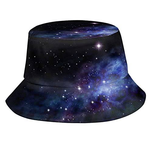 갤럭시 패턴 버킷 모자 스타 어부 낚시 모자 비치 썬 캡 성인 여성 남성용 여행용 캠핑