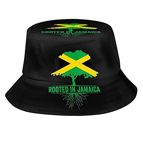 Jamaica 깃발 자메이카 버킷 모자 넓은챙 UV 프로텍트 썬 모자 포장가능 아웃도어 모자 남성용 여성